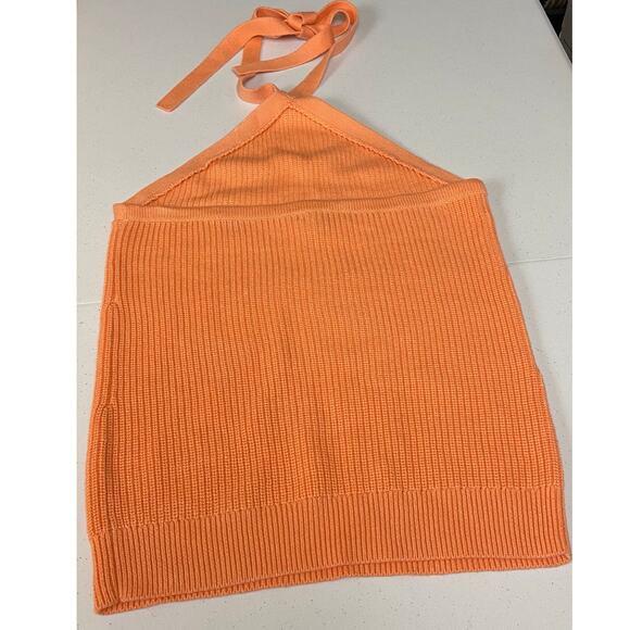 J. Crew Women's Cashmere Blend Melon Orange Halter Sweater Tank Size M - Picture 4 of 9